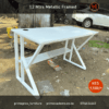 Stylish metallic-framed desk.