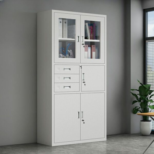2-Door Metal Office Cabinet with Safe.
