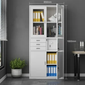 2-Door Metal Office Cabinet with Safe.